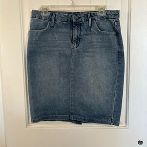 Denim knee length midi skirt light blue jean skirt Size 8